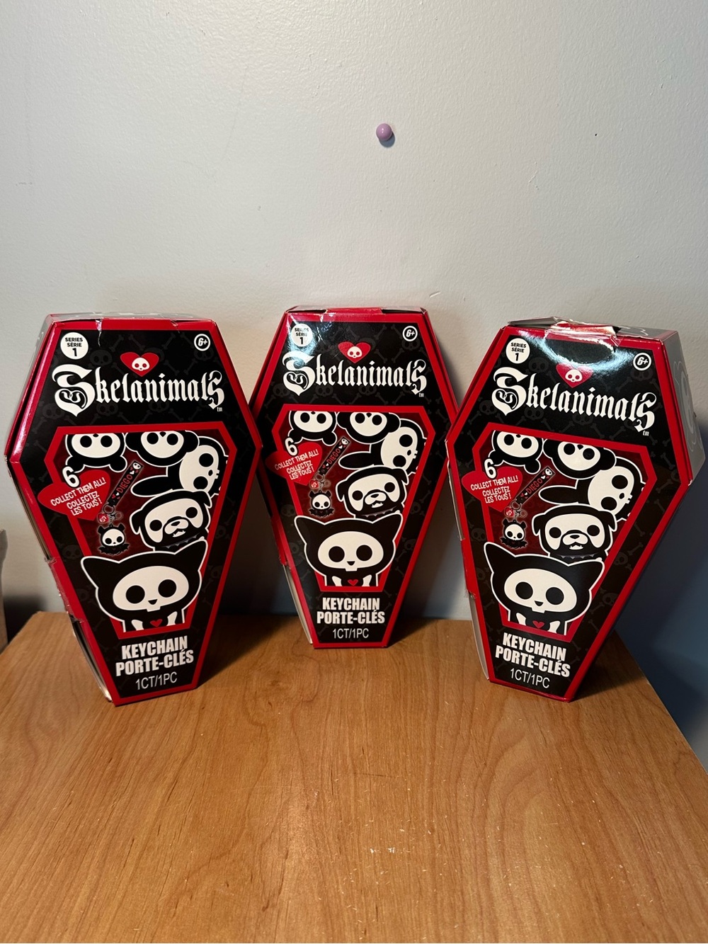 Skelanimalz Coffin Keychain Blind Box  (Lot of 3)